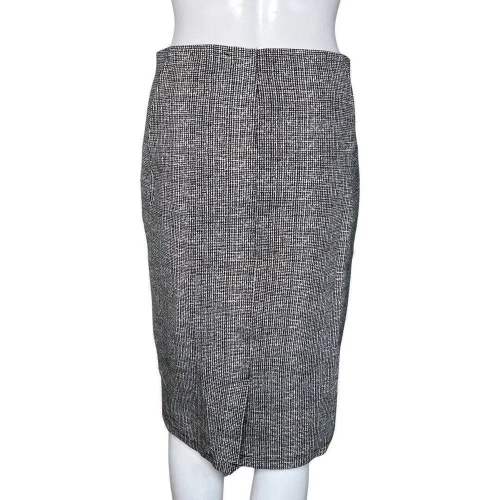 Liverpool Skirt Womens 6 Black White Check Pencil Straight Skirt Business Career